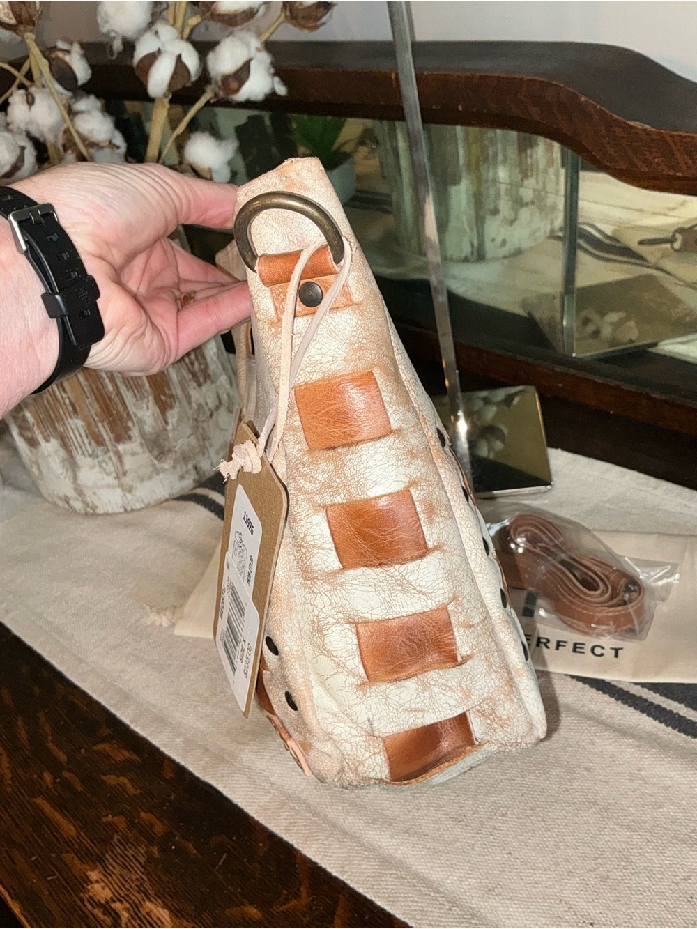 NWT Bed Stu Leather Keiki Crossbody Bag Handbag Nectar Lux Tan Rustic MSRP $235 - Picture 6 of 14